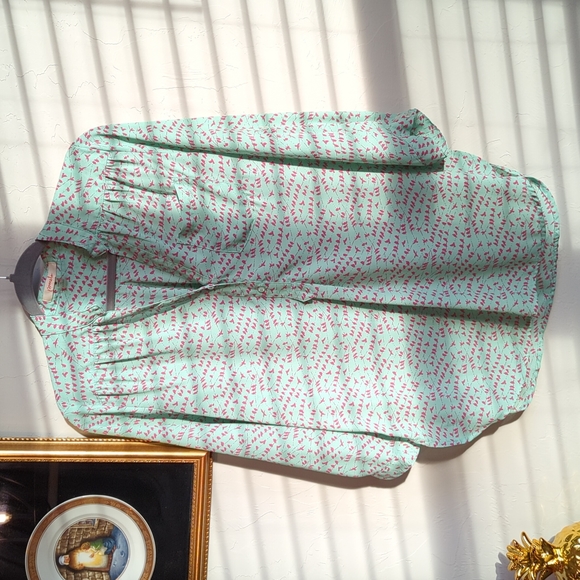 POMELO Pink Birds Print Top Size M. - Picture 3 of 12